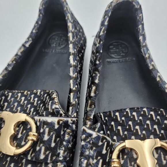 Tory Burch Calf Hair Horsebit Loafers Size 8.5 Slip On - Picture 4 of 14